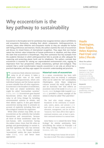 Why ecocentrism is the key pathway to sustainability