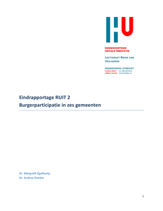 Burgerparticipatie in zes gemeenten