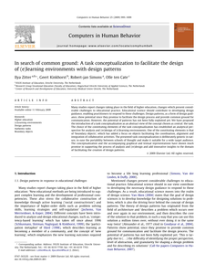 In search of common ground: A task conceptualization to facilitate the design of (e)learning environments with design patterns