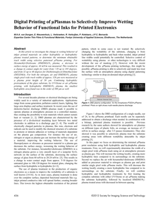 Digital printing of μPlasmas to selectively improve wetting behavior of functional inks for printed electronics