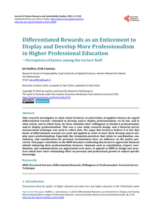 Differentiated rewards as an enticement to display and develop more professionalism in higher professional education