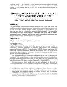 Modelling and simulating time use of site workers with 4D BM