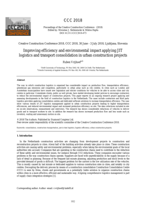 Improving efficiency and environmental impact applying JIT logistics and transport consolidation in urban construction projects