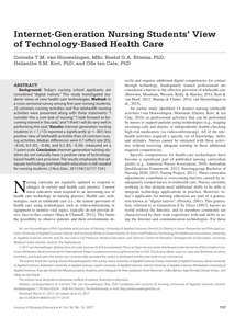 Internet-Generation Nursing Students' View of Technology-Based Health Care