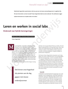 Leren en werken in social labs