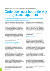 Onderzoek naar het onderwijs in projectmanagement