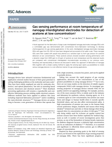 Gas sensing performance at room temperature of nanogap interdigitated electrodes for detection of acetone at low concentration