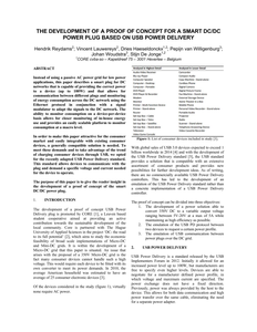 THE DEVELOPMENT OF A PROOF OF CONCEPT FOR A SMART DC/DC POWER PLUG BASED ON USB POWER DELIVERY