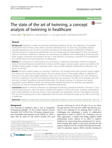 The state of the art of twinning, a concept analysis of twinning in healthcare