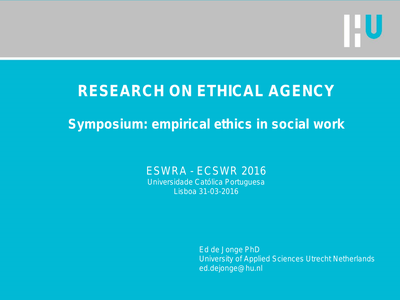 Research on Ethical Agency