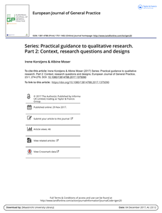 Series: Practical guidance to qualitative research