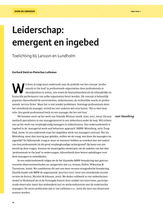 Leiderschap: emergent en ingebed