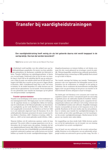 Transfer bij vaardigheidstrainingen: Cruciale factoren in het proces van transfer.