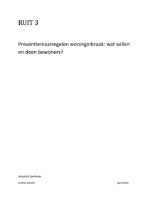 Preventiemaatregelen woninginbraak: wat willen en doen bewoners?