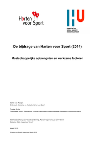 De bijdrage van Harten voor Sport (2014)