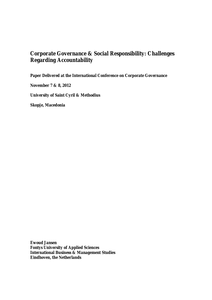 Corporate Governance & Social Responsibility: