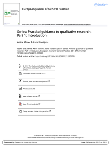 Series: Practical guidance to qualitative research