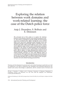 Exploring the relation between work domains and work-related learning: the case of the Dutch police force