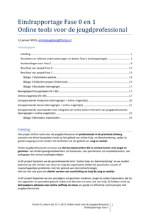 Evaluatierapport Online tools voor de jeugdprofessional - Fase 1