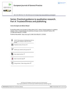 Series: Practical guidance to qualitative research