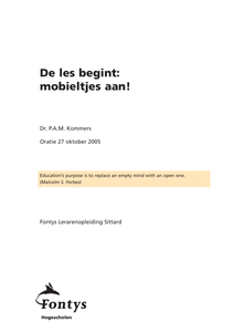 De les begint: mobieltjes aan!