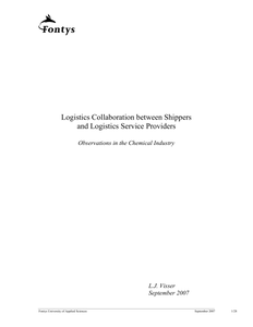 Logistics Collaboration between Shippers and Logistics Service Providers. Observations in the chemical industry