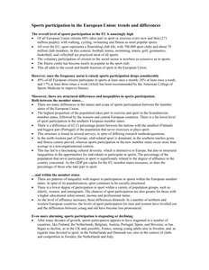 Sports participation in the European Union. Trends and differences