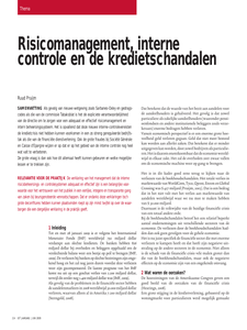 Risicomanagement, interne controle en de kredietschandalen.