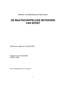 De maatschappelijke betekenis van sport