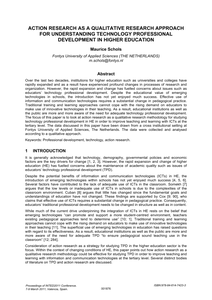 Action research as a qualitative research approach for understanding technology professional development in higher education