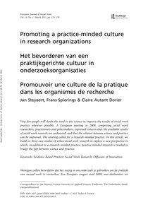 Promoting a practice-minded culture in research organizations