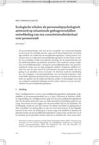 Ecologische schalen als personeelspsychologisch antwoord op situationele gedragsverschillen: ontwikkeling van een consciëntieusheidschaal voor promovendi