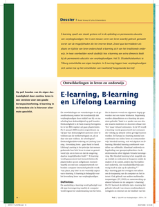 E-learning, B-learning en Lifelong Learning : ontwikkelingen in leren en onderwijs