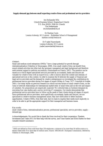 Supply-demand gap between small exporting creative firms and professional service providers