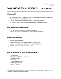 Comparative social research : characteristics