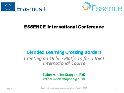 Blended Learning Crossing Borders, Creating an Online Platform for a Joint International Course