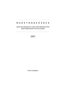 Marktonderzoek naar de behoefte van vaktherapeuten aan onderzoek en opleiding