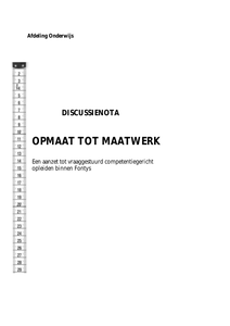 Opmaat tot maatwerk