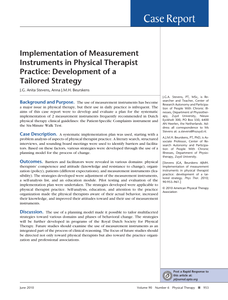 Implementation of measurement instruments in physical therapist practice