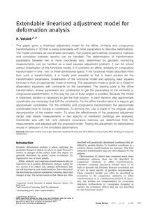 Extendable linearised adjustment model for deformation analysis