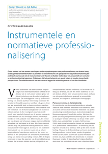 Instrumentele en normatieve professionalisering