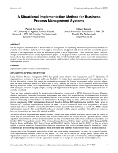 A Situational Implementation Method for Business Process Management Systems