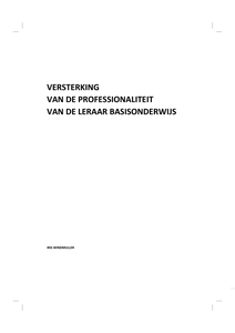 De versterking van de professionaliteit van de leraar basisonderwijs