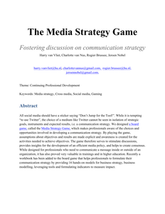 The Media Strategy Game : Fostering Discussion on Media Strategy