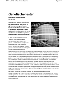 Genetische testen : foetussen met een 'foutje'.