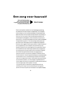 Een zorg voor haarzelf. Een politiek denken over verscheidenheid in gezondheidsaanspraken en gezondheidszorg.