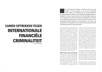 Samen optrekken tegen internationale financiële criminaliteit