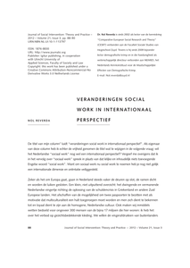 Veranderingen social work in internationaal perspectief