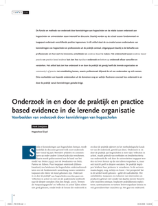 Onderzoek in en door de praktijk en practice based evidence in de lerende organisatie: voorbeelden van onderzoek door kenniskringen van hogescholen