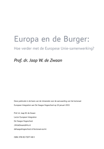 Europa en de Burger: hoe verder met de Europese Unie-samenwerking?